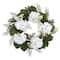 24" Gold Trimmed White Hydrangea & Berry Wreath